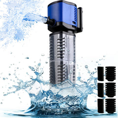 coospider-repta aquarium filter front view shows 660 GPH power for large tanks