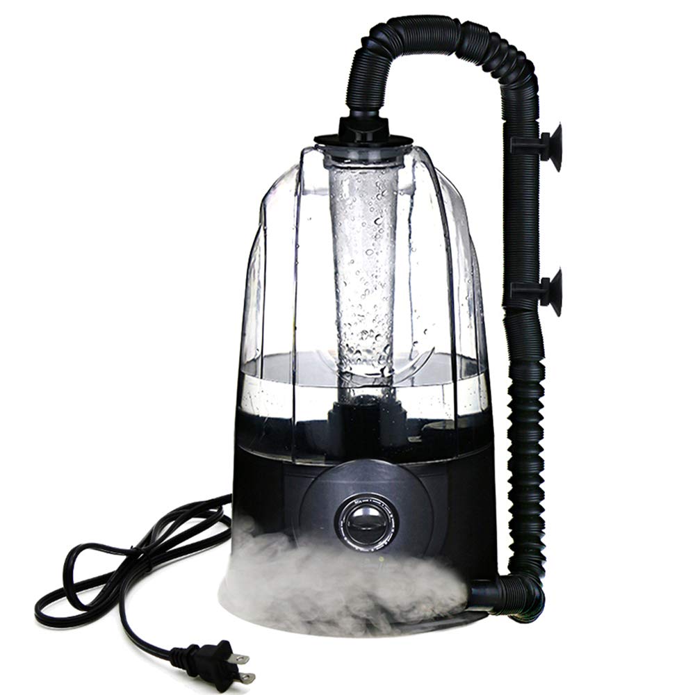 COOSPIDER terrarium setup shows misting system in action for consistent humidity.