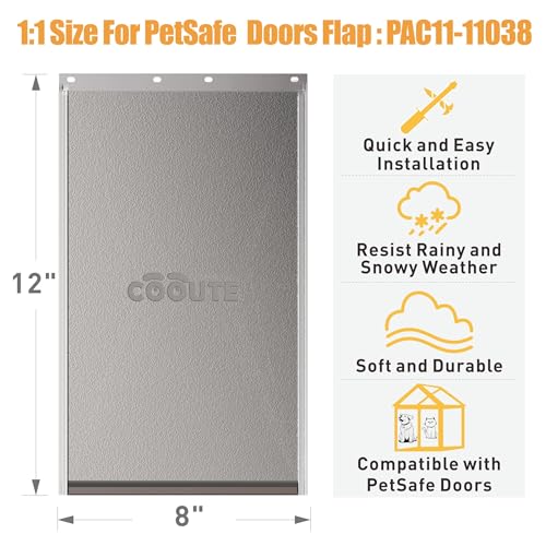 COOUTE replacement flap on a PetSafe door showing easy installation