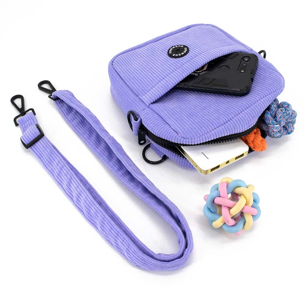 COOWONE dog treat pouch with built-in poop bag dispenser for clean outings
