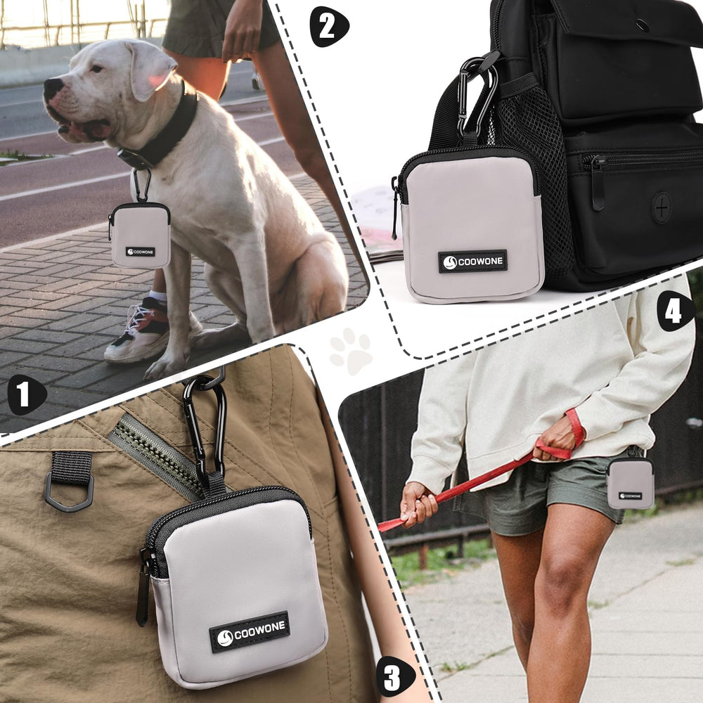 COOWONE dog treat pouch-easy-carry clip attaches to leash for hands-free outings