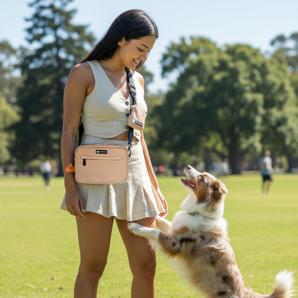 COOWONE dog treat pouch multi use bag for training and travel