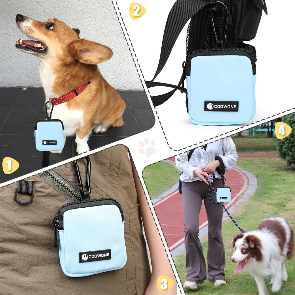 COOWONE dog treat pouch fits in pocket for easy carry