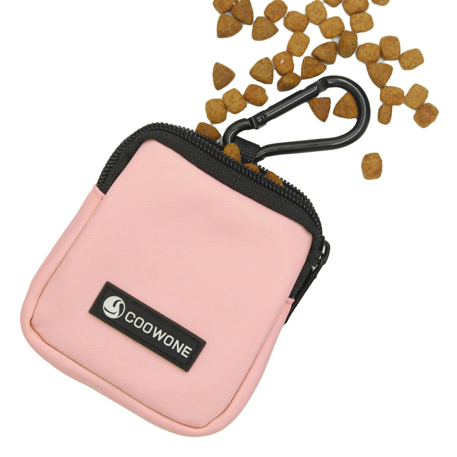 COOWONE dog treat pouch waterproof nylon keeps rewards dry during walks.