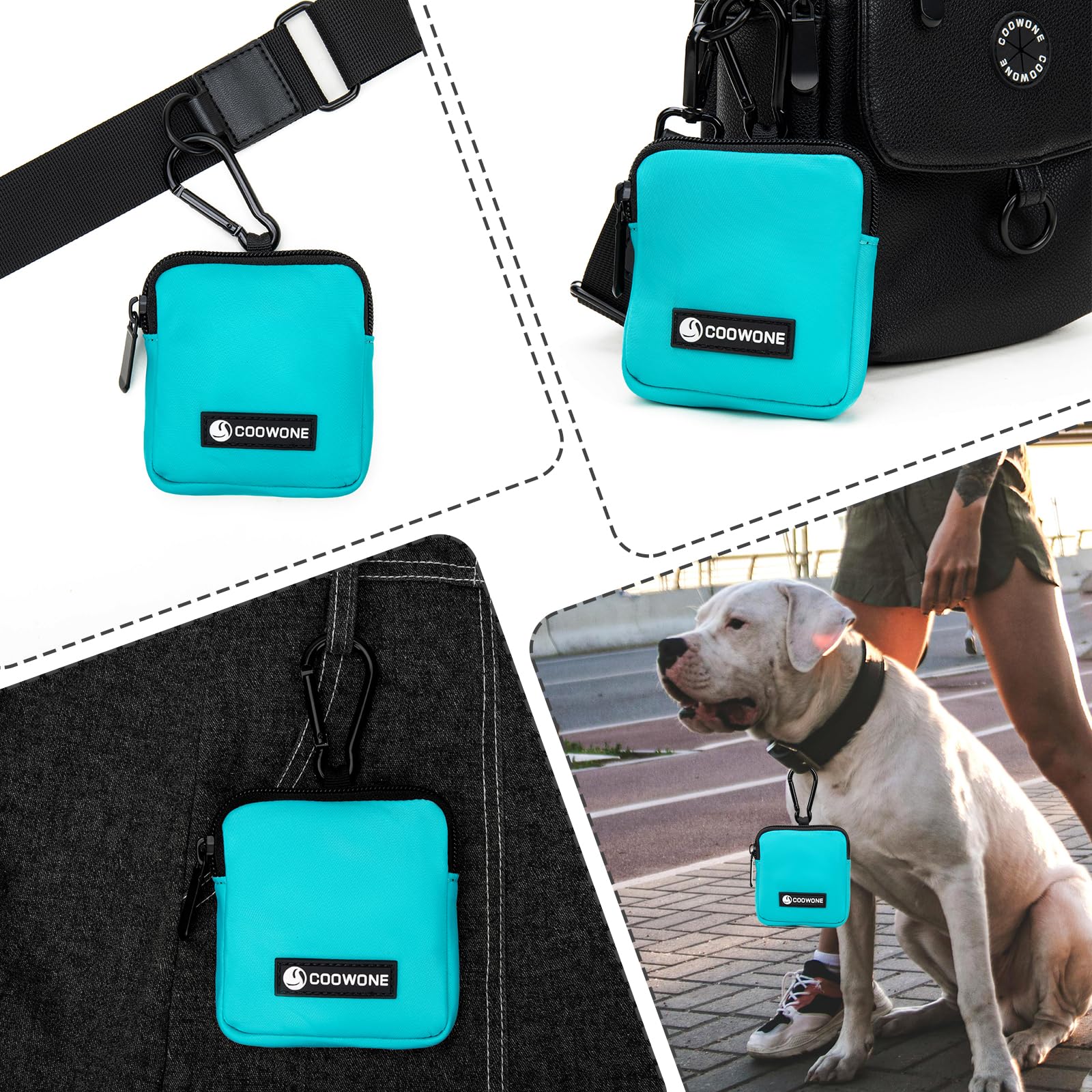 COOWONE pocket-friendly travel pouch in lake-green for on-the-go use.
