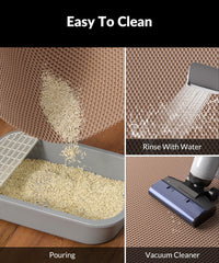 Cooyes litter mat chain-link holes trap litter near paws