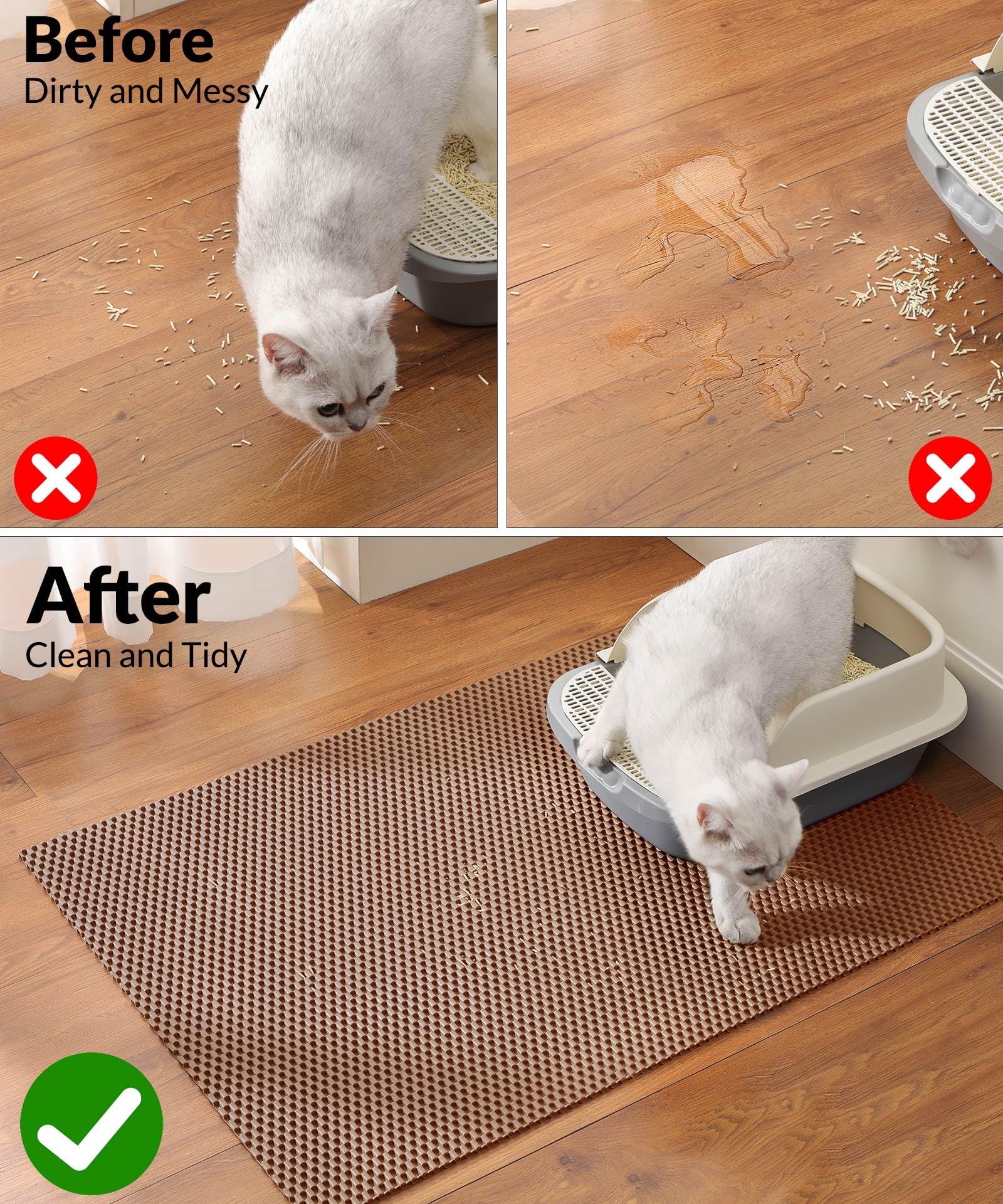 Cooyes litter mat packs flat for easy storage