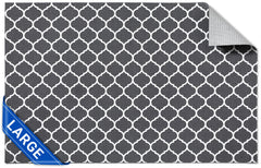 Cooyes large dog food mat 16x24 front view keeps bowls in place and reduces spills.