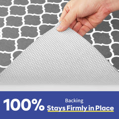 Cooyes large dog food mat 17.5x36 grey pattern for larger setups.