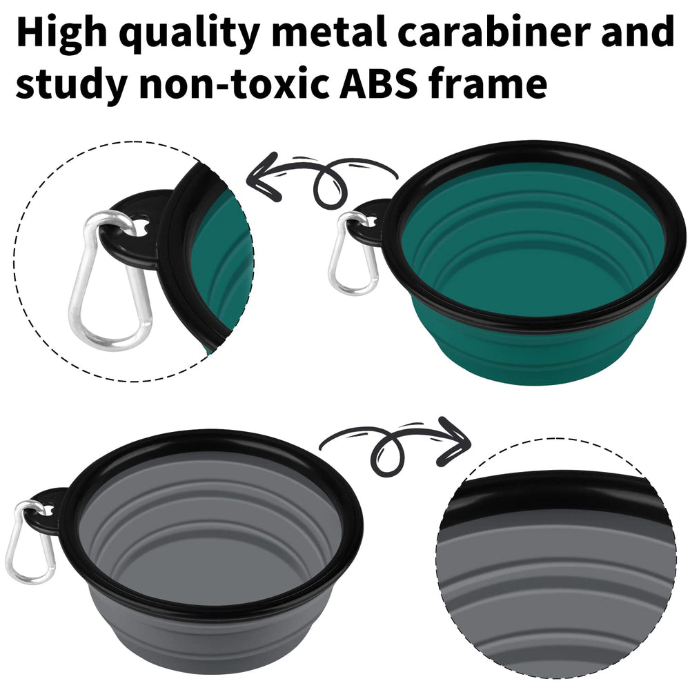 COOYOO collapsible dog bowl reinforced rim helps prevent spills during meals