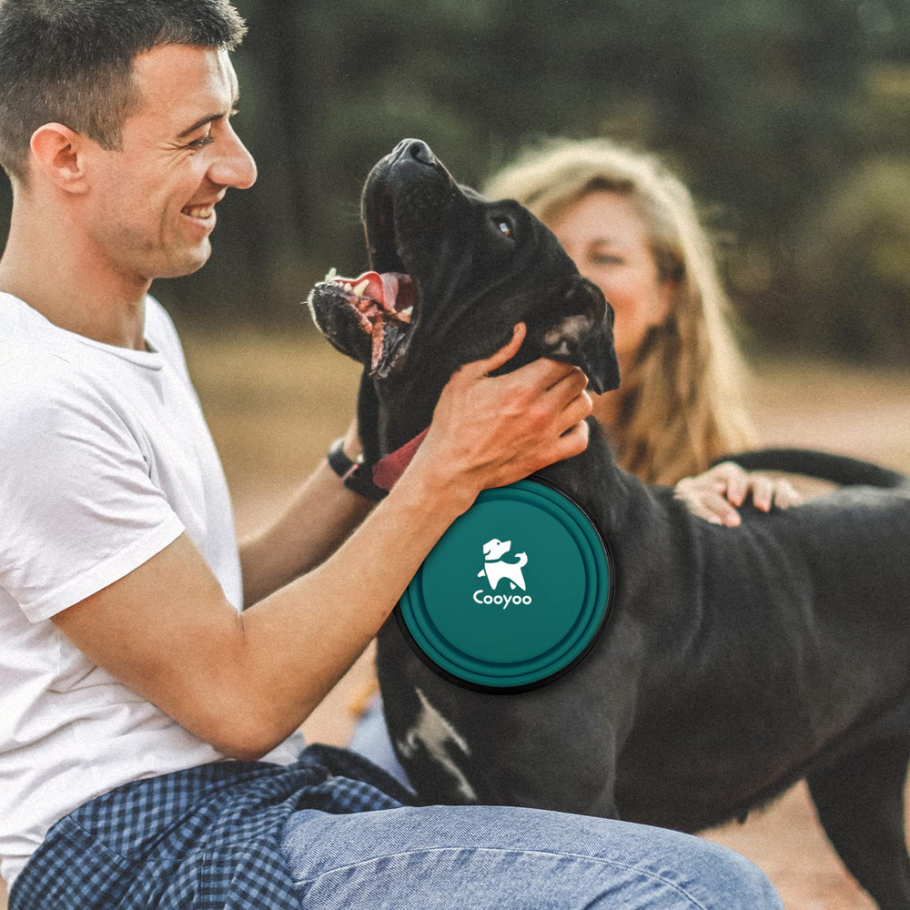 COOYOO collapsible dog bowl with carabiner keeps it handy during hikes