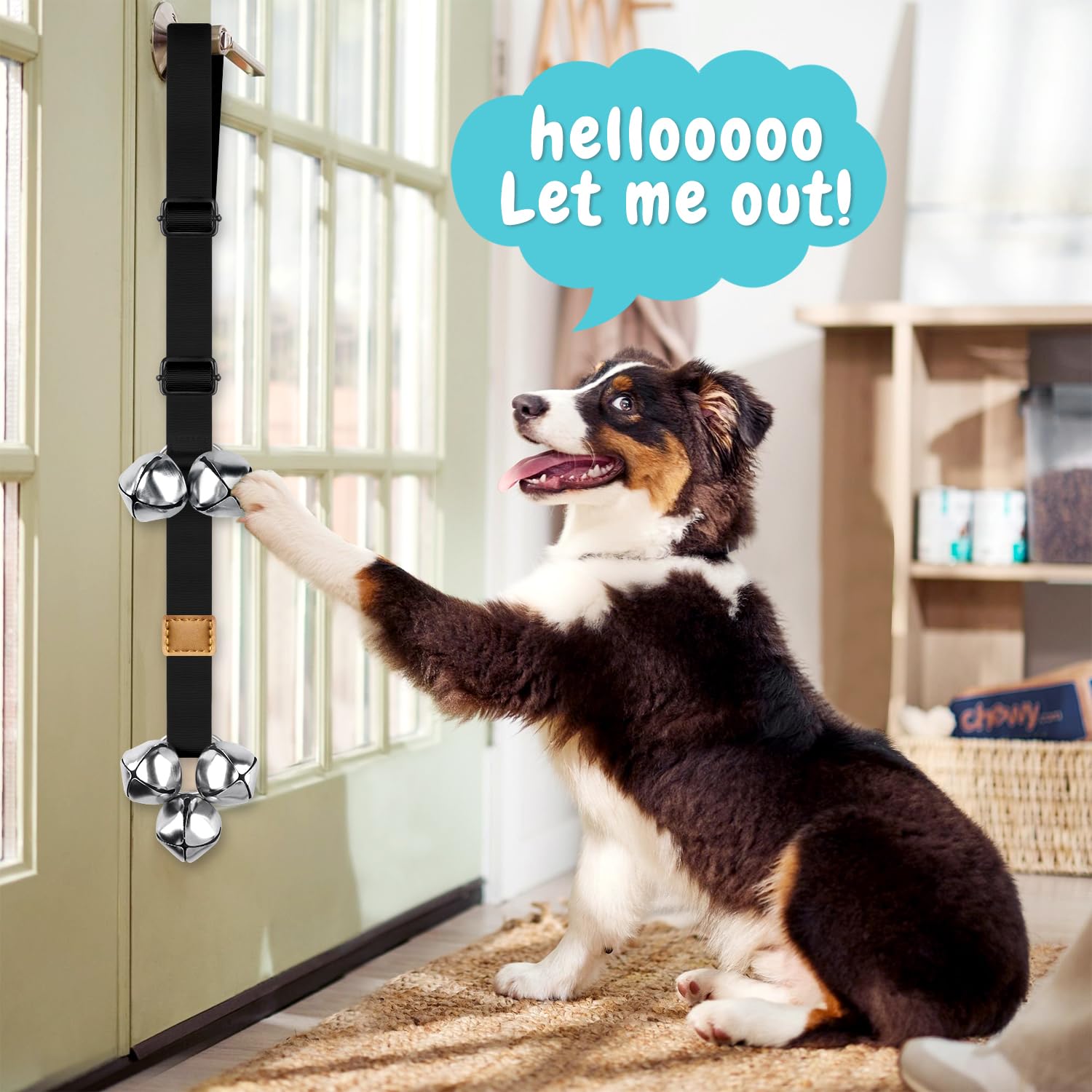 COOYOO doorbells adjustable strap shows wide height range for training