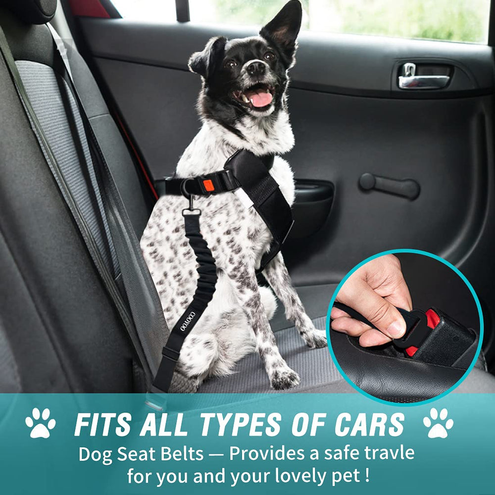COOYOO dog seat belt adjustable length from 24 to 31 inches for a custom fit.
