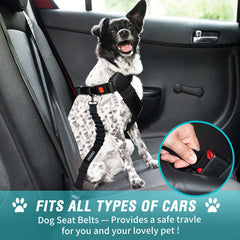 COOYOO dog seat belt adjustable length from 24 to 31 inches for a custom fit.