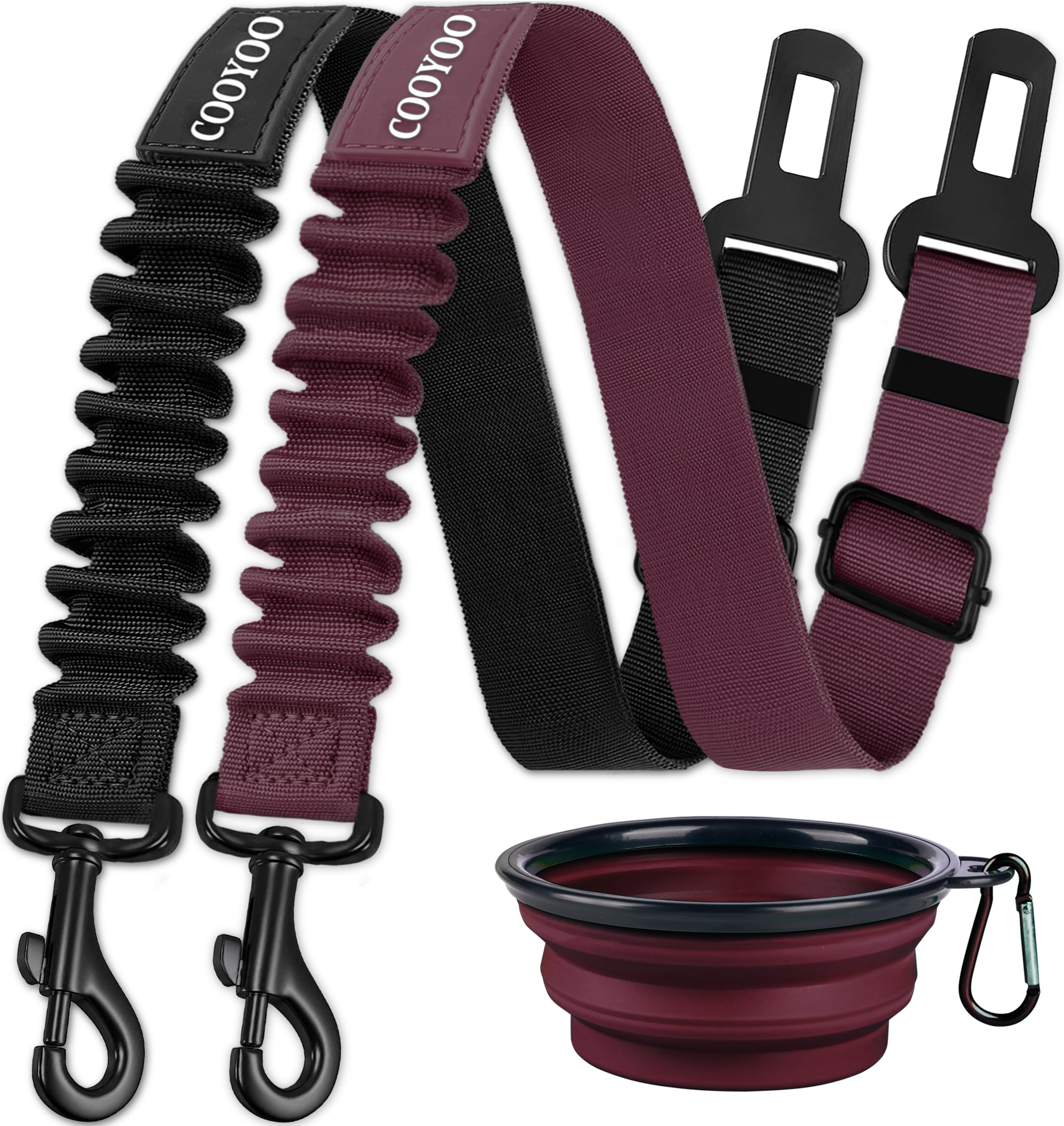 COOYOO dog seat belt durability close-up with reinforced stitching for secure rides
