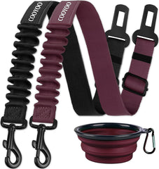 COOYOO dog seat belt durability close-up with reinforced stitching for secure rides
