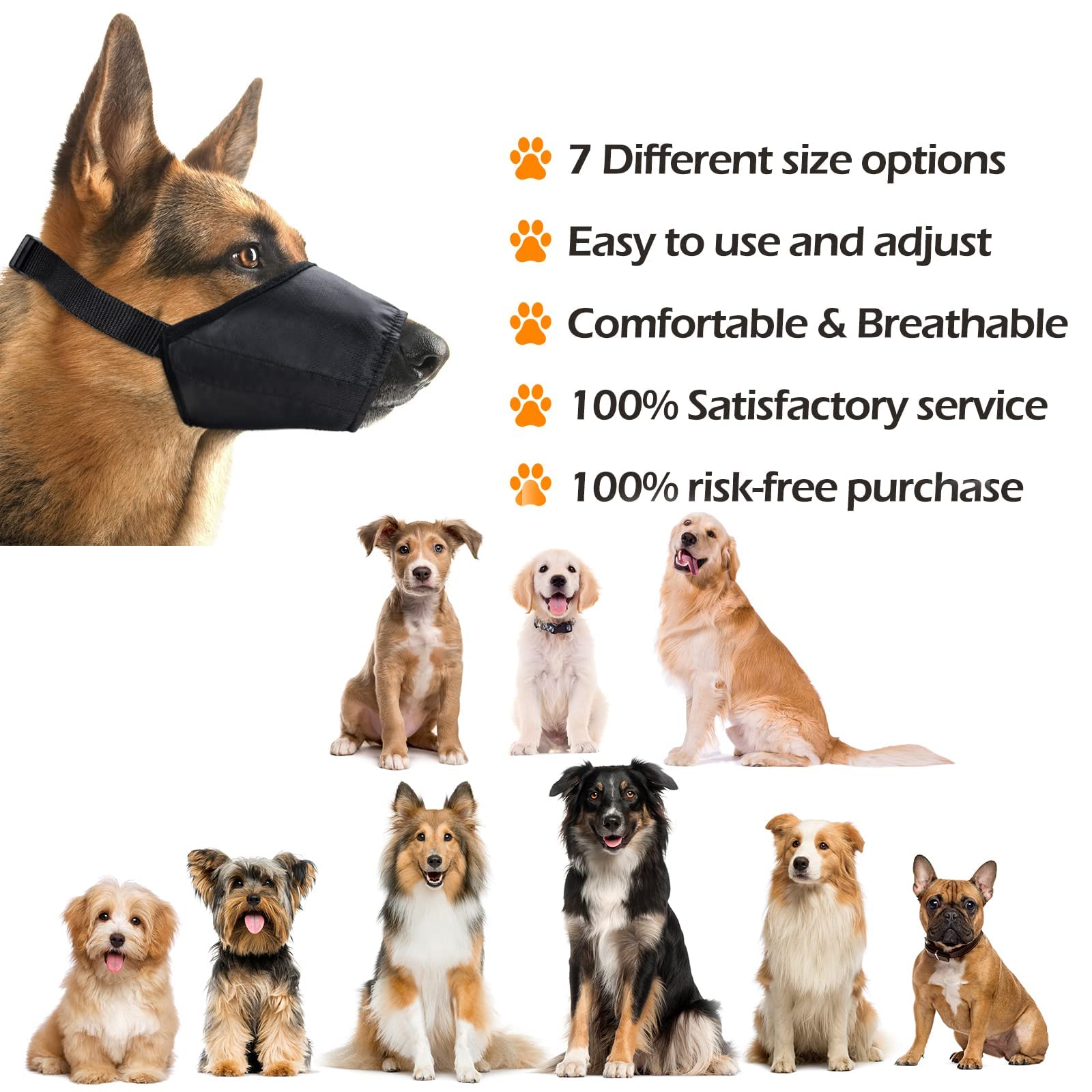 CooZero small-dogs-fit muzzle close-up shows gentle wear for tiny breeds.