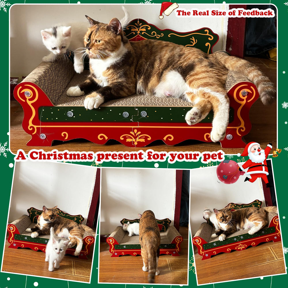 Coozment Scratching Sofa 23in dimension emphasizes ample space for cats to rest.