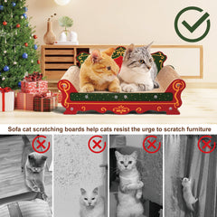 Coozment Scratching Sofa red top view shows cozy lounge area for cats.