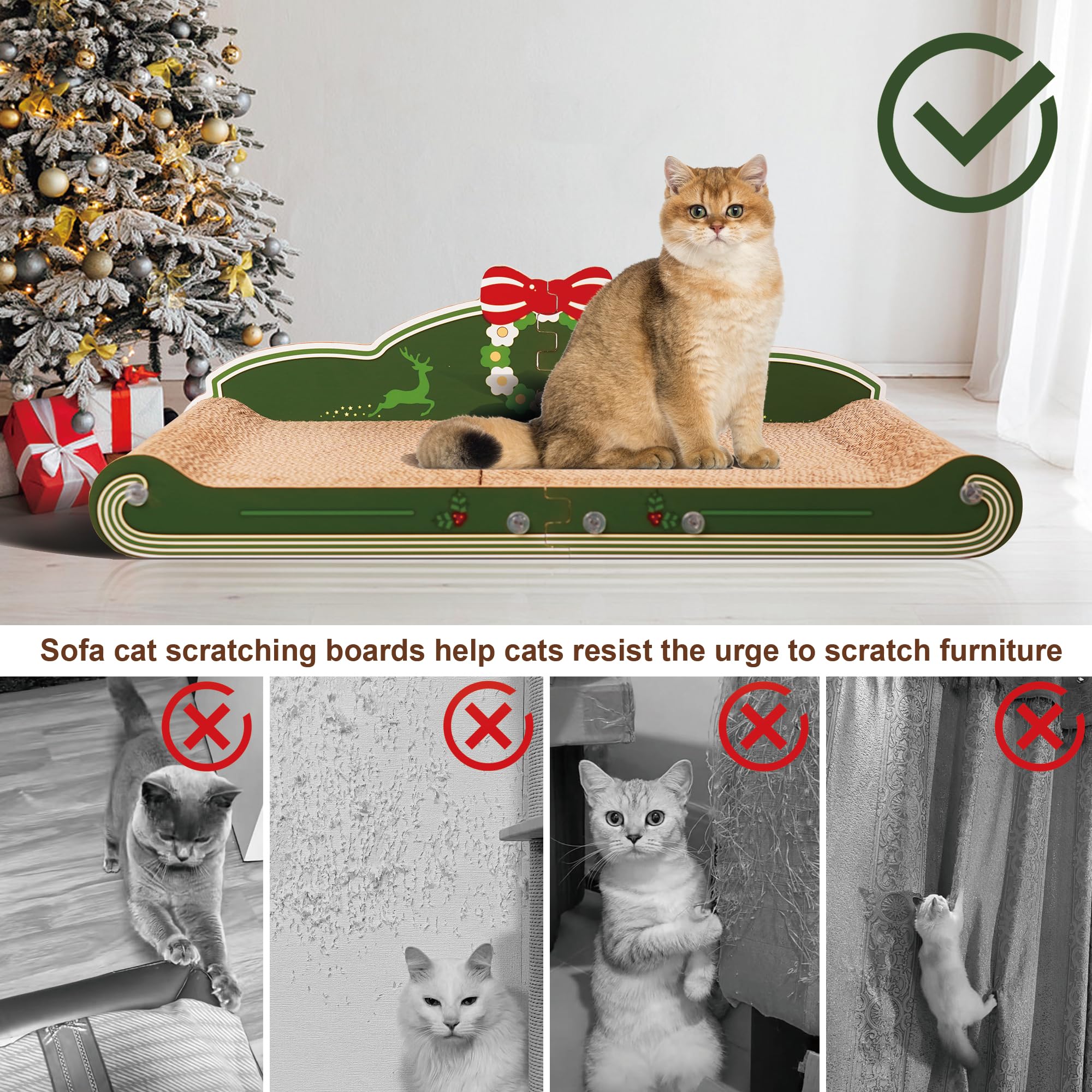 COOZMENT sofa-cat-scratching-couch back-rest provides secure lounging with supportive sides.