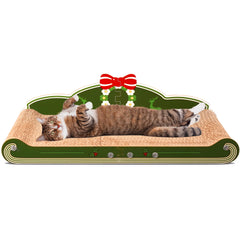 COOZMENT sofa-cat-scratching-couch front view shows durable cardboard lounge for scratching and resting.