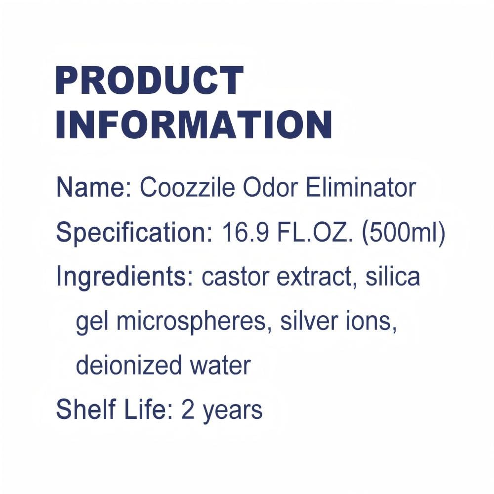 Coozzile Pet Odor Eliminator highlights plant extracts for safe use.