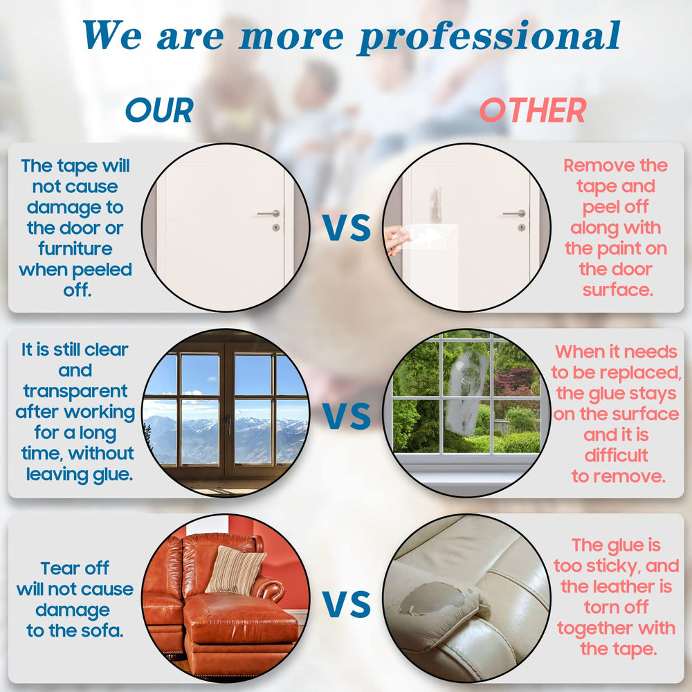 COPETNER transparent protector on a wooden door edge blends in and guards against scratches