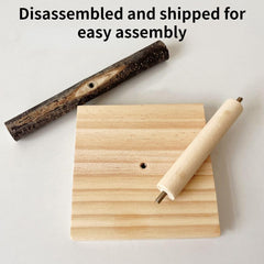 Copfeu Parrot Stand wood color closeup emphasizes natural material and safe construction