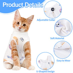 Coppthinktu cat recovery suit with adjustable neckline fits securely and flexibly.