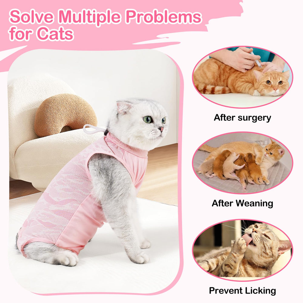 Coppthinktu cat recovery suit offers an e-collar alternative for unrestricted movement.