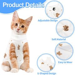 Coppthinktu cat recovery suit female pink alpaca pattern supports healing with itch-free comfort.