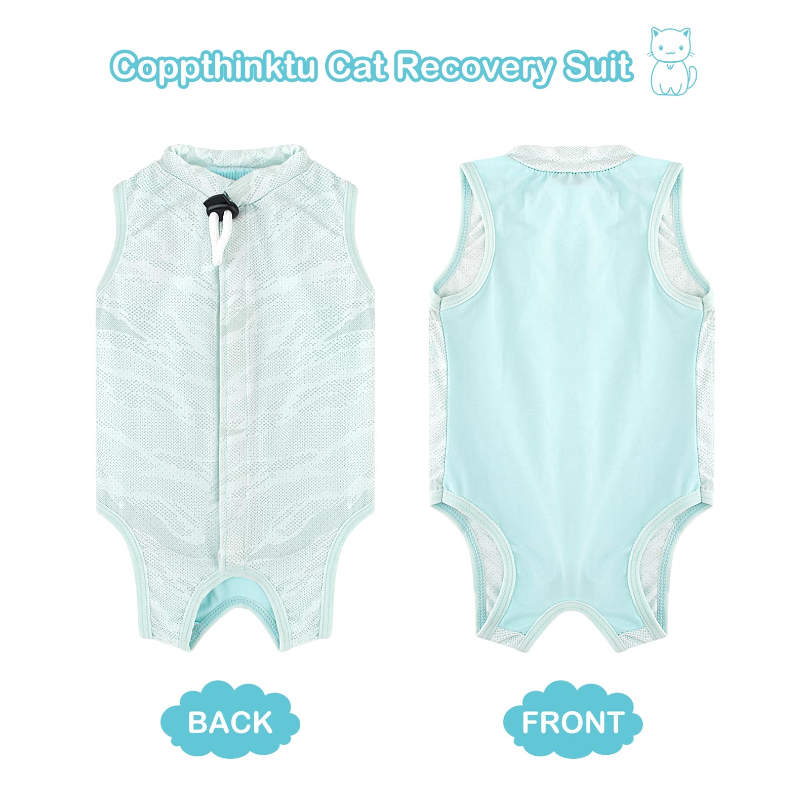 Coppthinktu cat recovery suit supports post-surgery care and cozy lounging.
