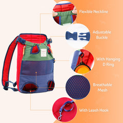 Coppthinktu dog carrier backpack neck-hole drawstring enables breathable head-out airflow.