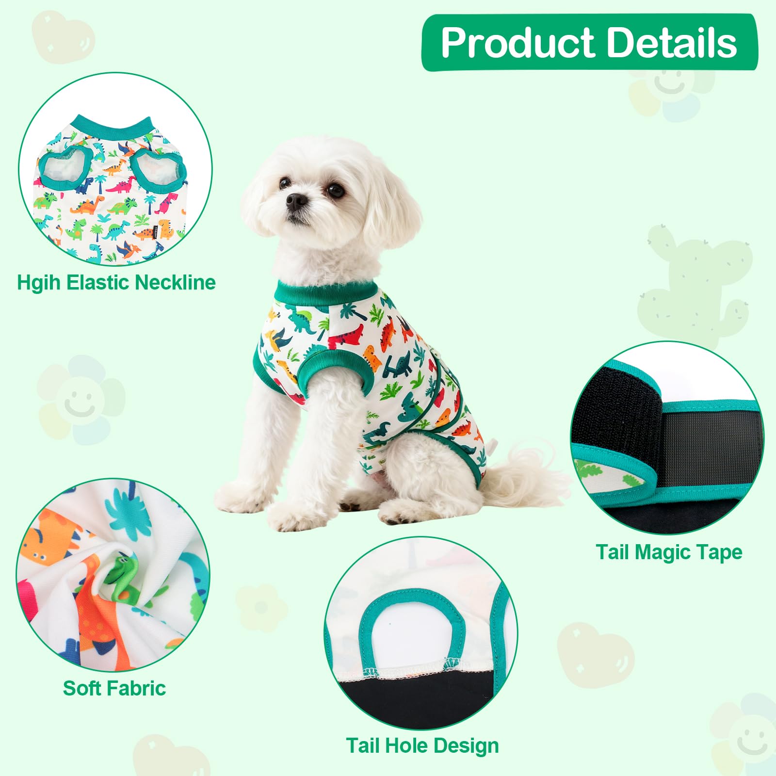 Coppthinktu recovery suit dogs-dressing quick on off with wide magic tape