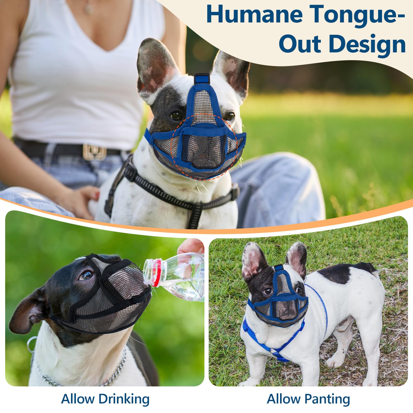 Coppthinktu short snout muzzle breathable mesh reduces heat during walks