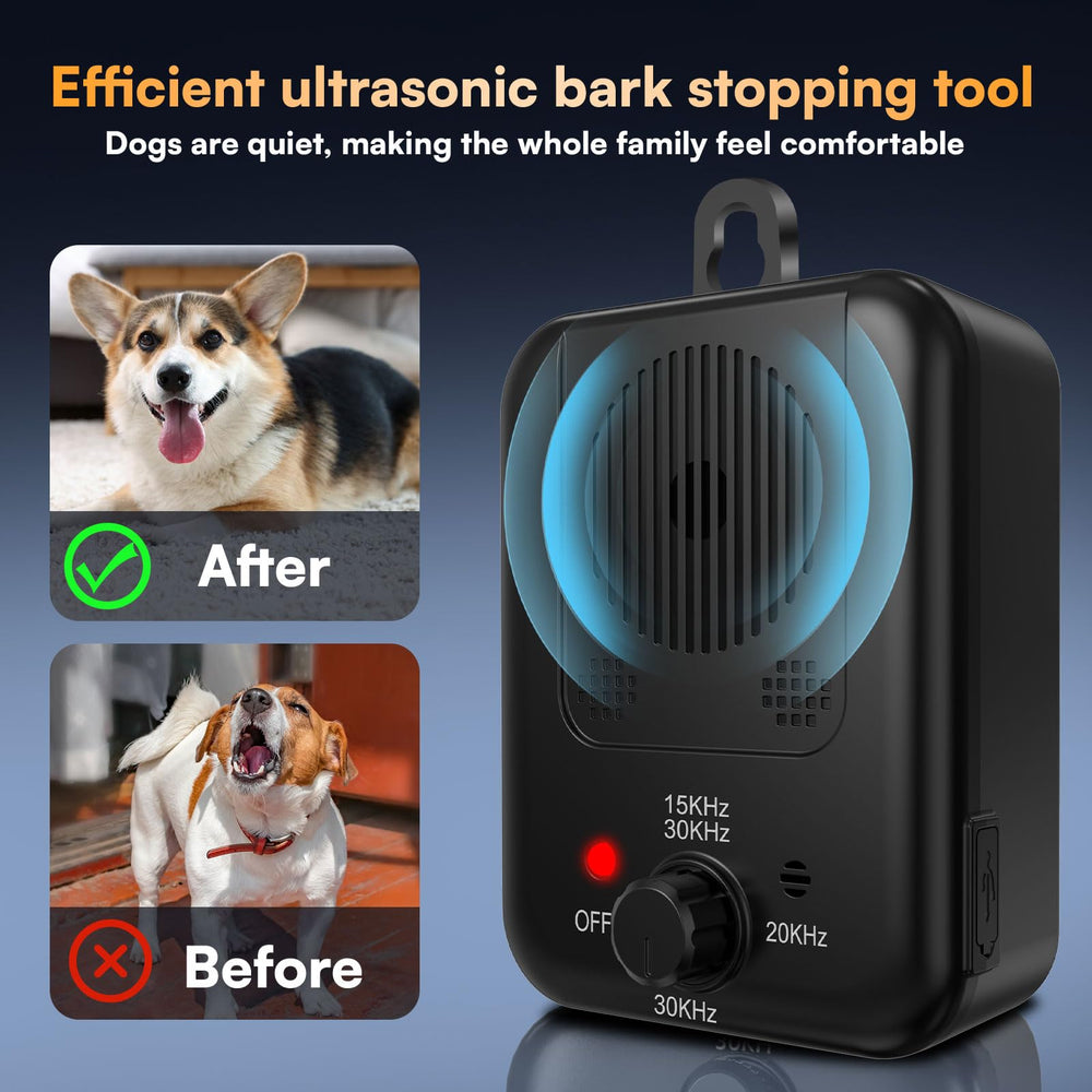 Coprisin Bark Box ultrasonic technology demonstrates humane signals for dogs.