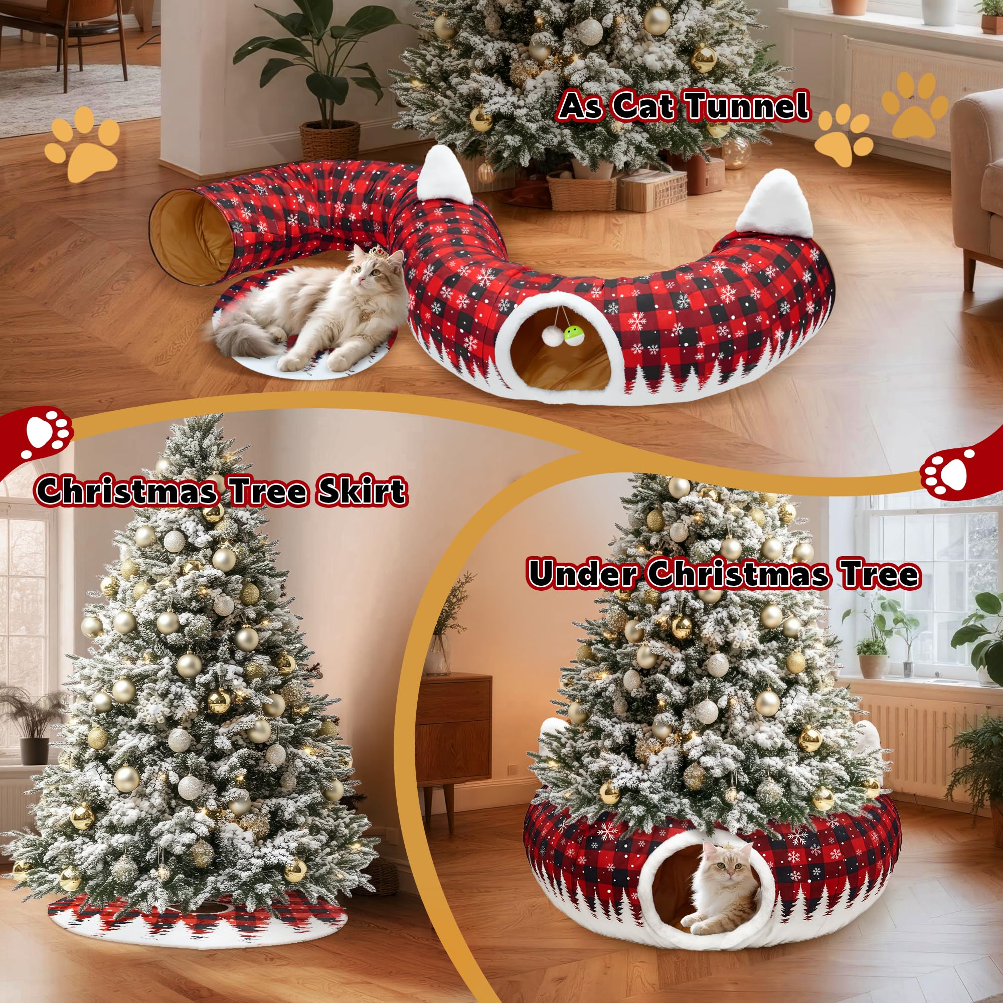 CORALMEE cat tunnel's 3 adjustable shapes suit play and sleep routines.