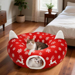 CORALMEE cat-tunnel-bed-hanging-toy-ball offers interactive play with a jingling ball.