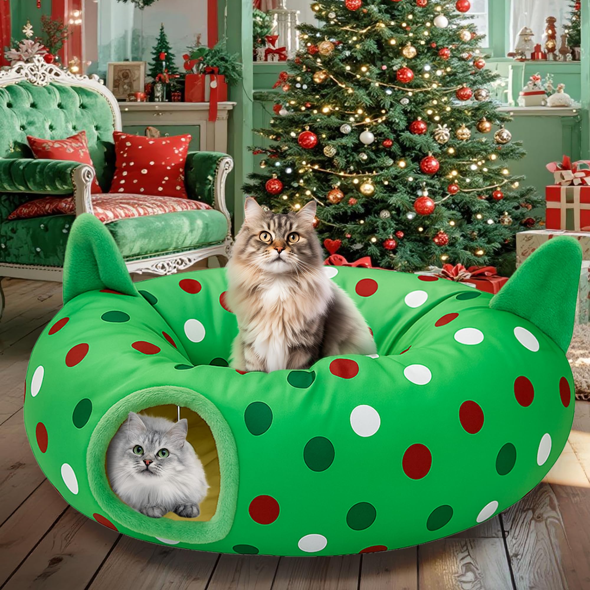 CORALMEE cat-tunnel-crinkle-sound-ears signals playtime readiness.