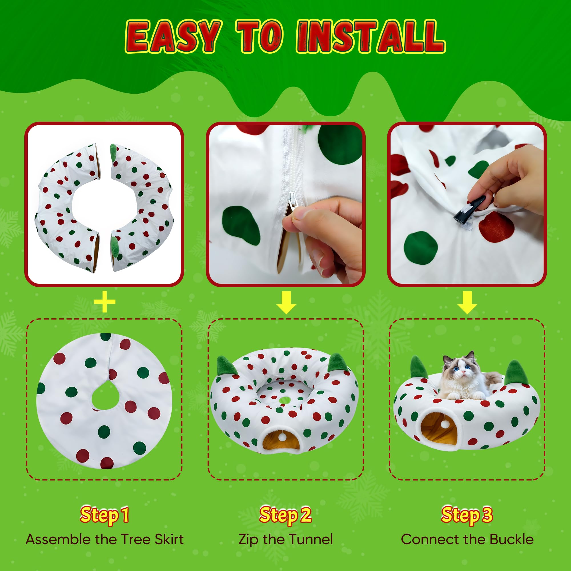 CORALMEE cat-tunnel-donut-configuration offers flexible shapes for different play styles.