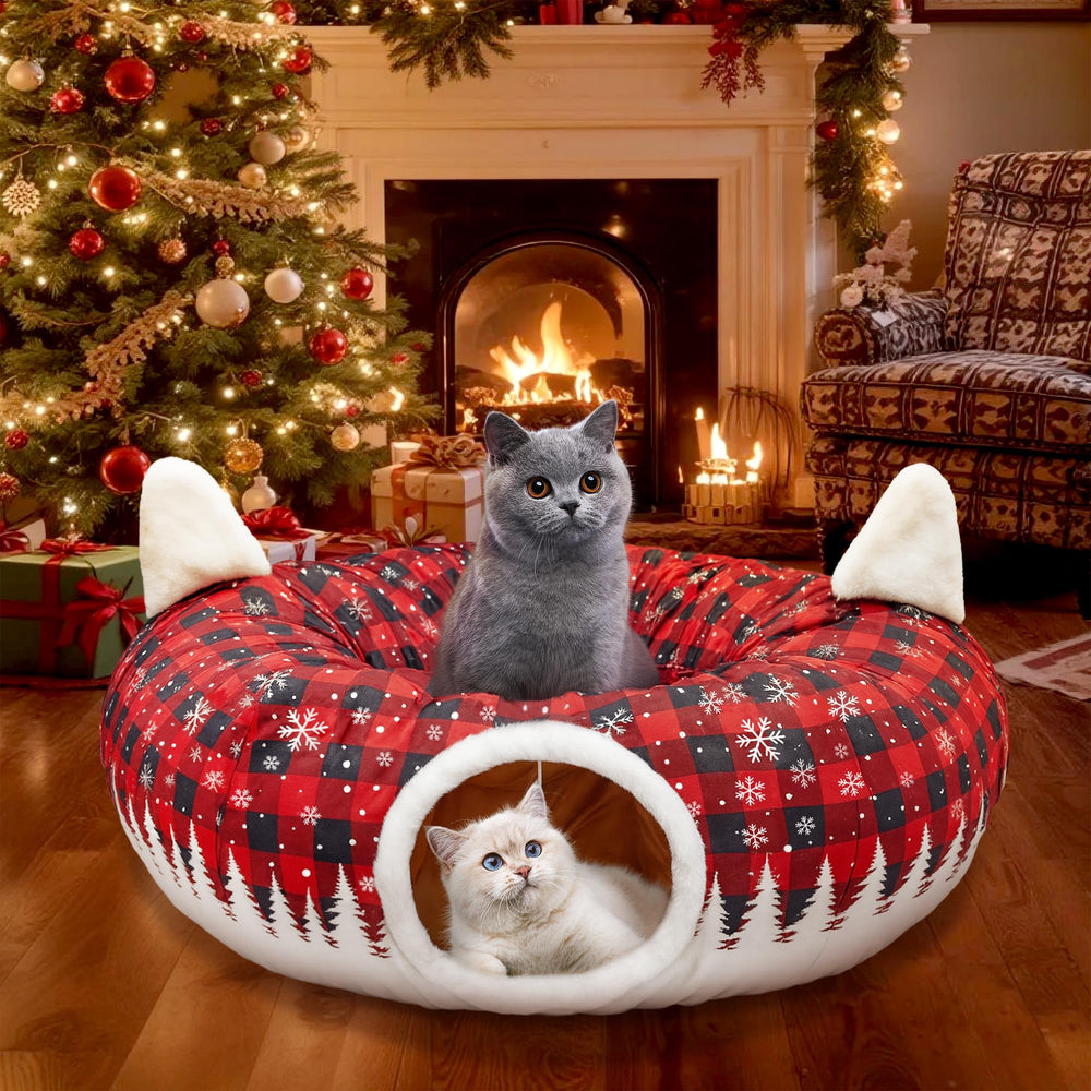 CORALMEE cat tunnel detachable cushion makes cleaning easy.
