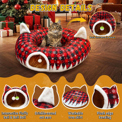 CORALMEE cat tunnel with hanging ball for interactive play.