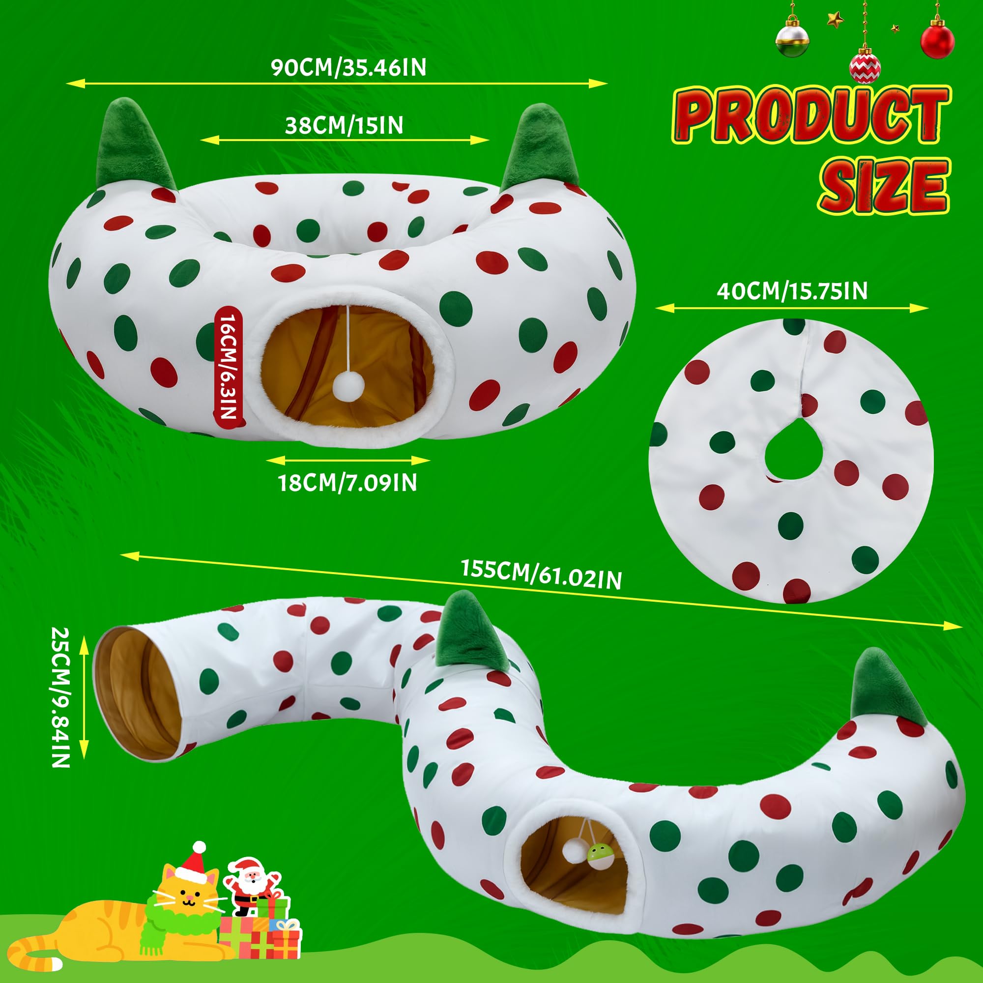 CORALMEE cat tunnel peekaboo openings invite curious peeking and interactive play.