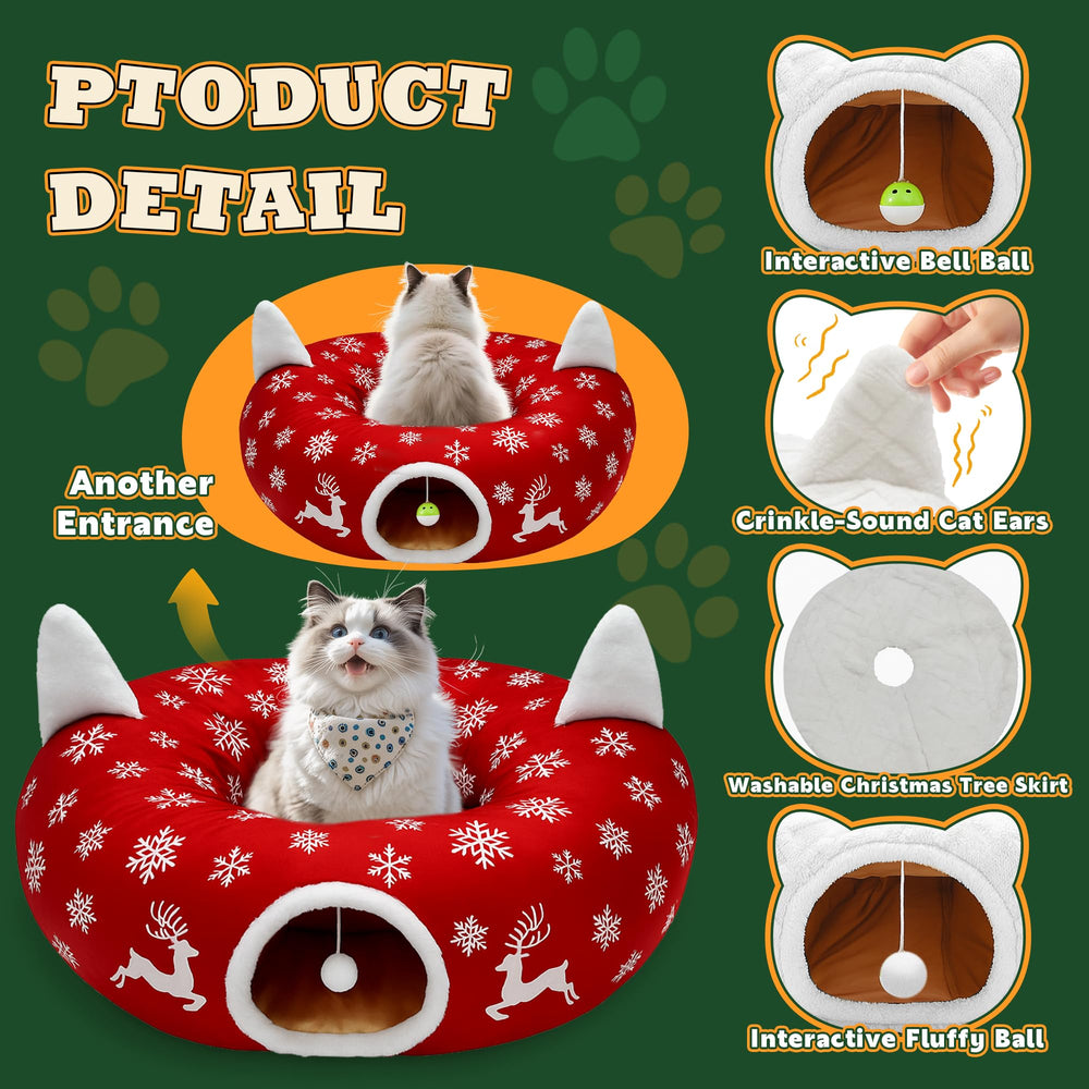 CORALMEE foldable-kitty-tunnel-assembly enables quick, tool-free setup.