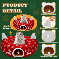 CORALMEE foldable-kitty-tunnel-assembly enables quick, tool-free setup.