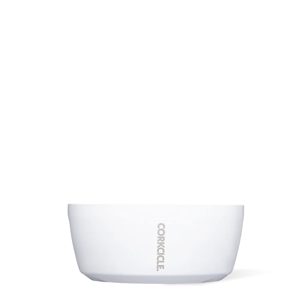 Corkcicle dog bowl 32oz stainless steel with gloss white finish for durable meals