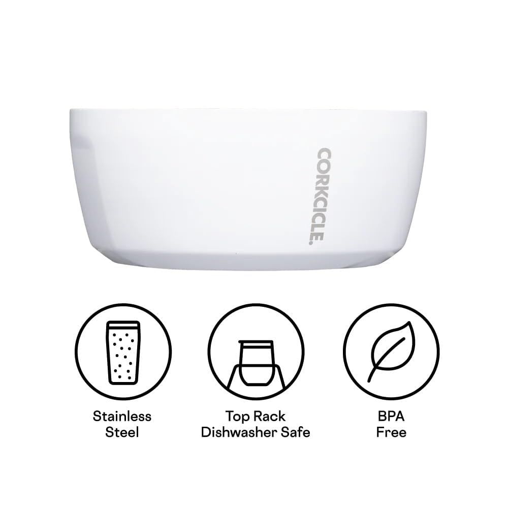 Corkcicle dog bowl chew-proof stainless steel for durability