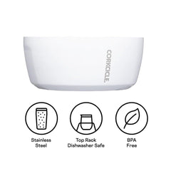 Corkcicle dog bowl chew-proof stainless steel for durability