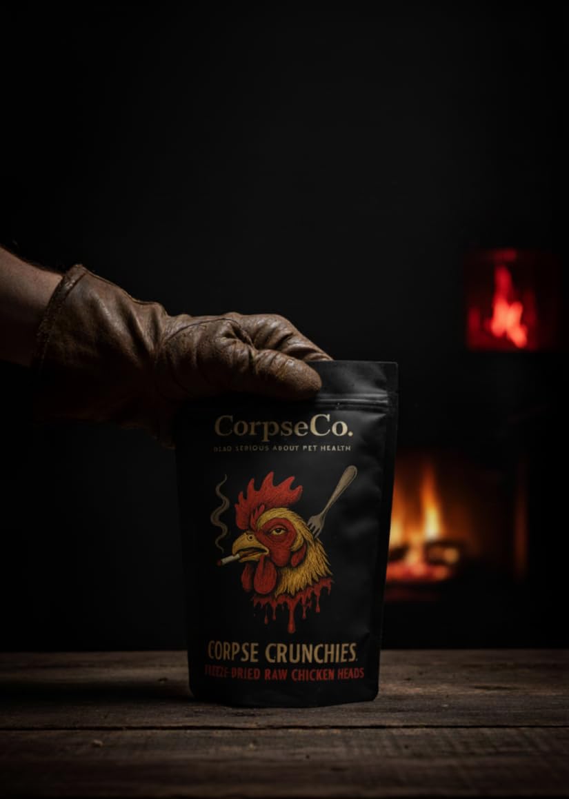 CorpseCo packaging image showcasing single-ingredient treat and 5 oz bag for dogs.
