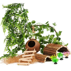 COSOC crested gecko coconut hut offers a cozy hideaway for privacy.